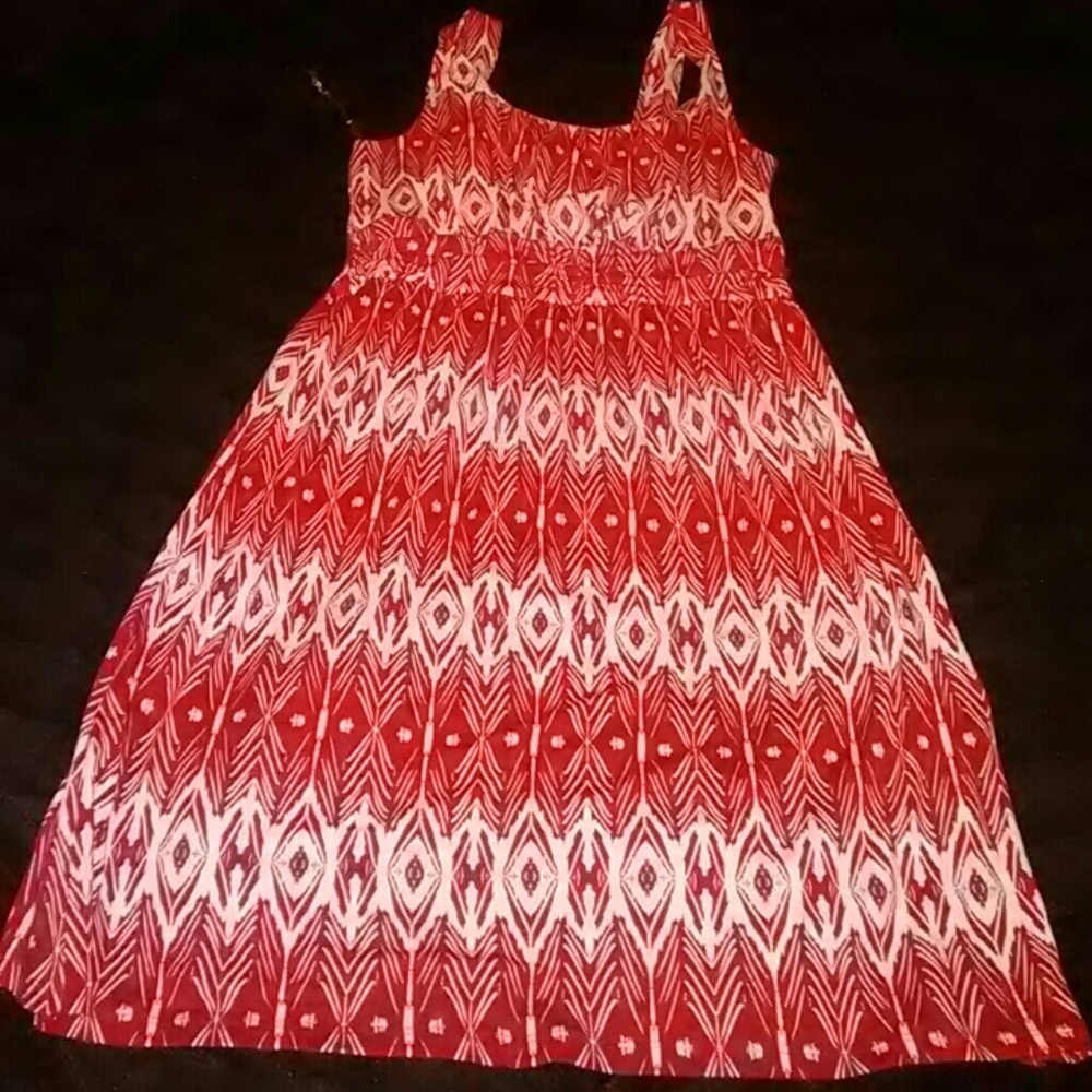Red and white dress